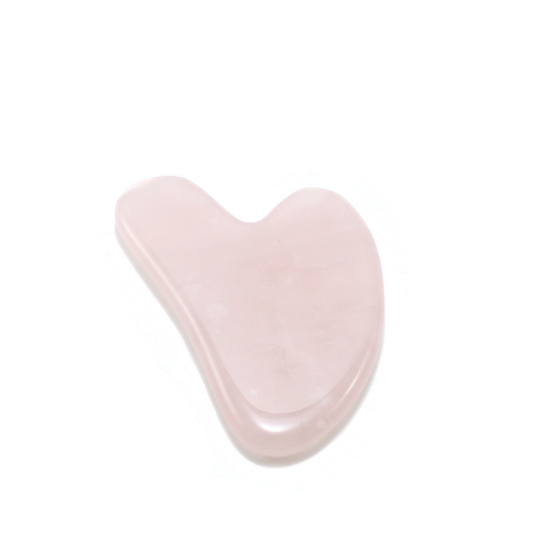 Gua Sha de Cuarzo Rosa Natural en Forma de Corazón