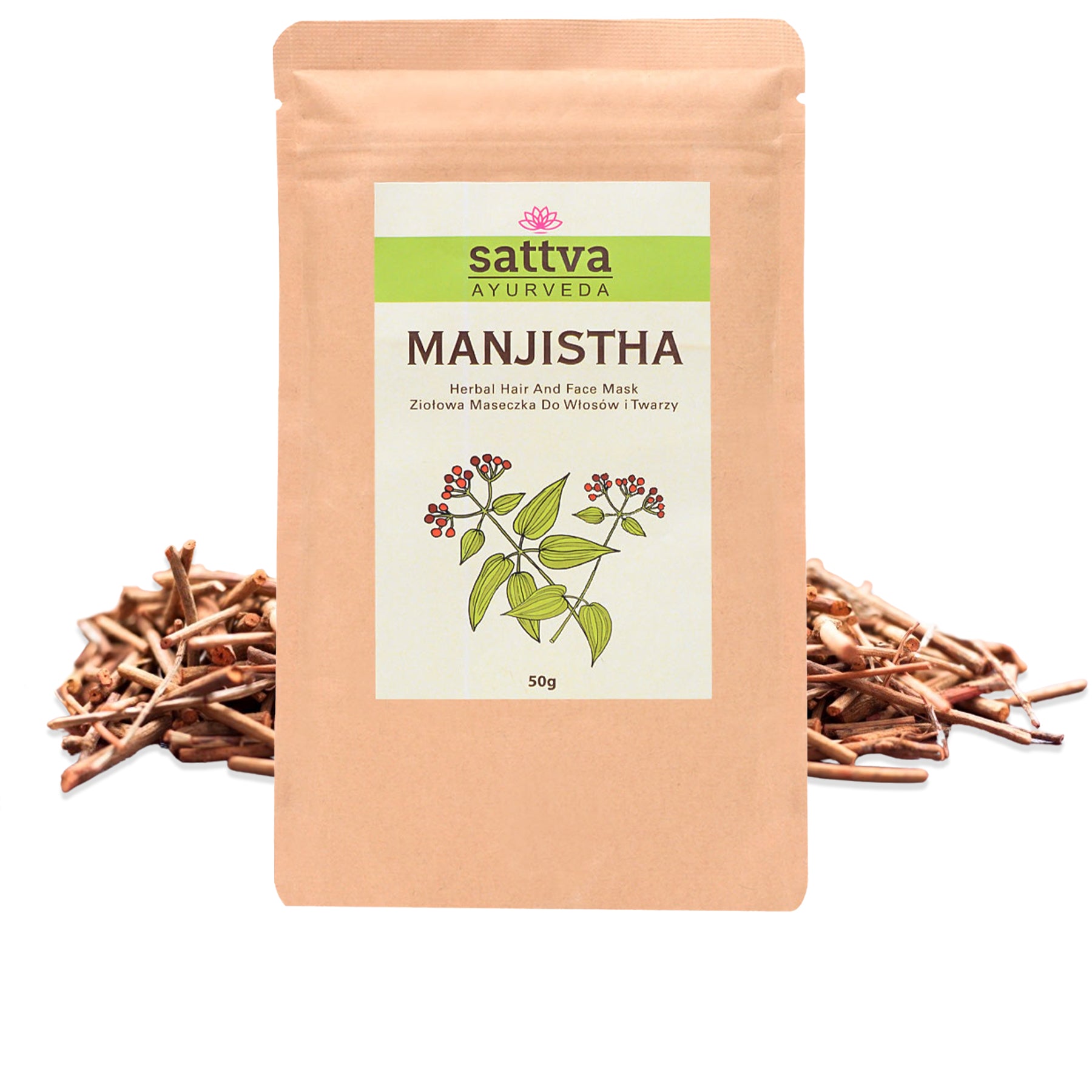 Mascarilla Facial y Capilar de Hierbas Manjistha en Polvo