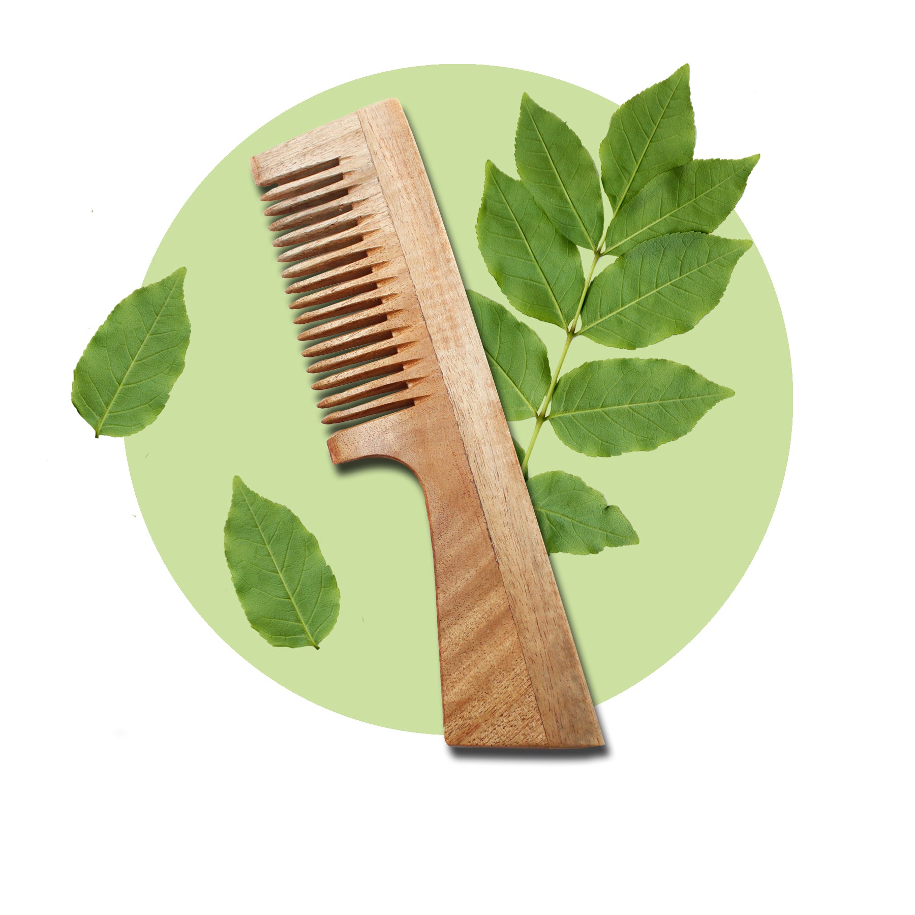 Pettine in Legno di Neem con Manico