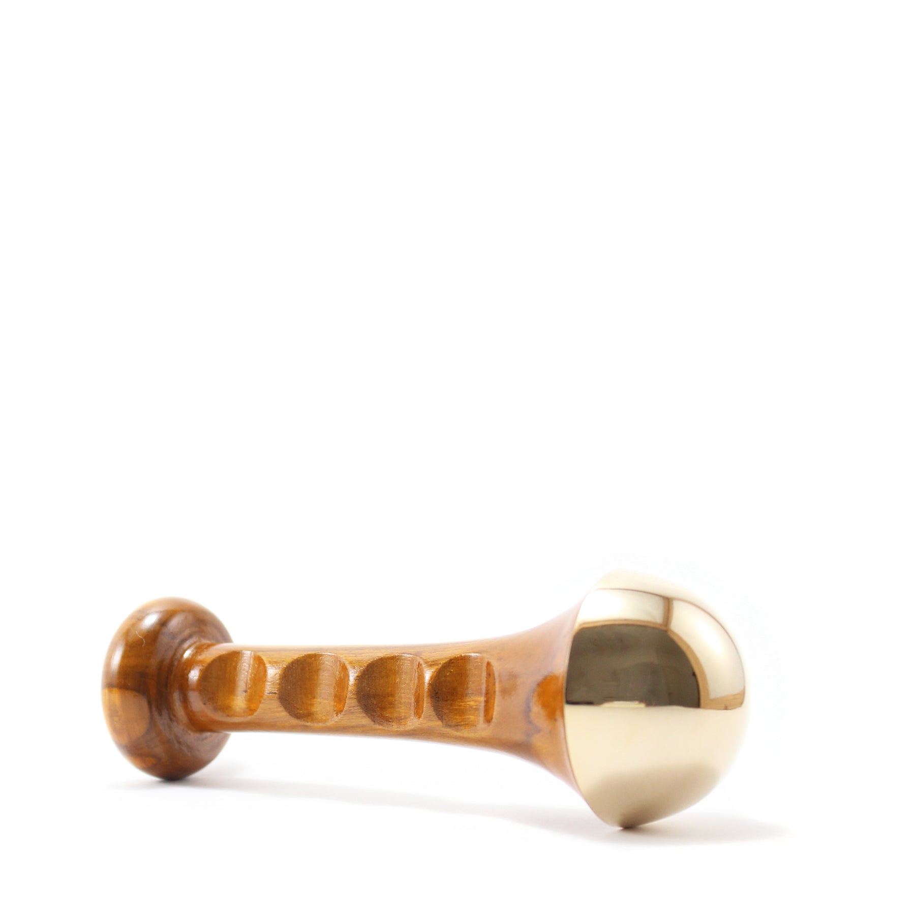 Kansa Wand Ayurvédique avec Poignée Ergonomique en Bois de Teck