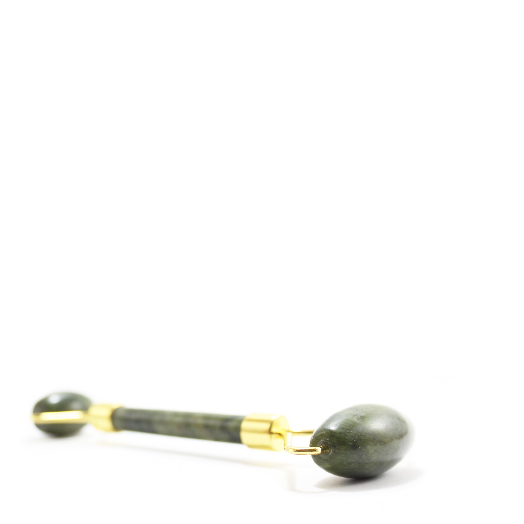 Masseur Facial en Jade Naturel avec Rouleaux Doubles