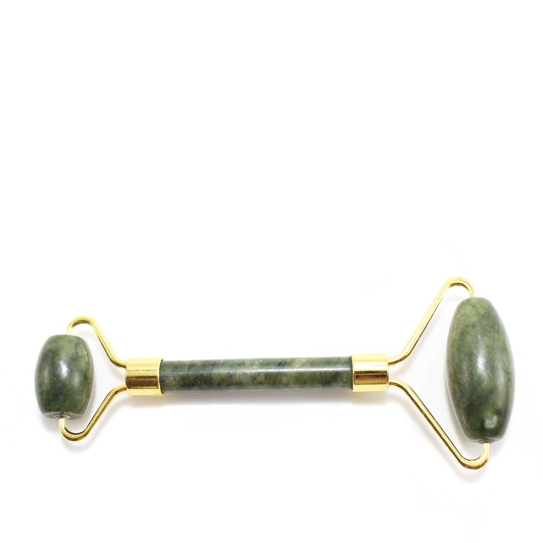 Masseur Facial en Jade Naturel avec Rouleaux Doubles
