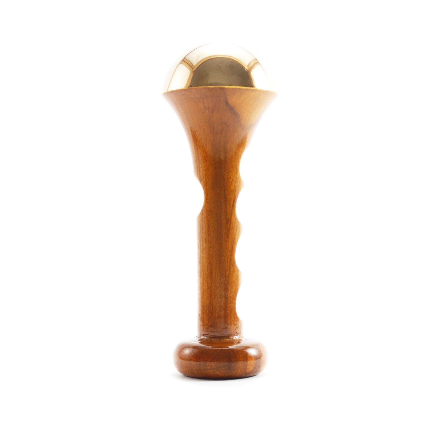 Kansa Wand Ayurvédique avec Poignée Ergonomique en Bois de Teck