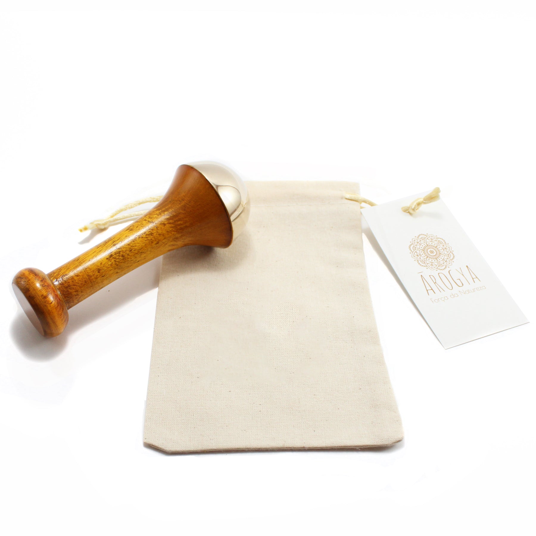 Kansa Wand Ayurvédica en Madera de Neem para Masaje Facial