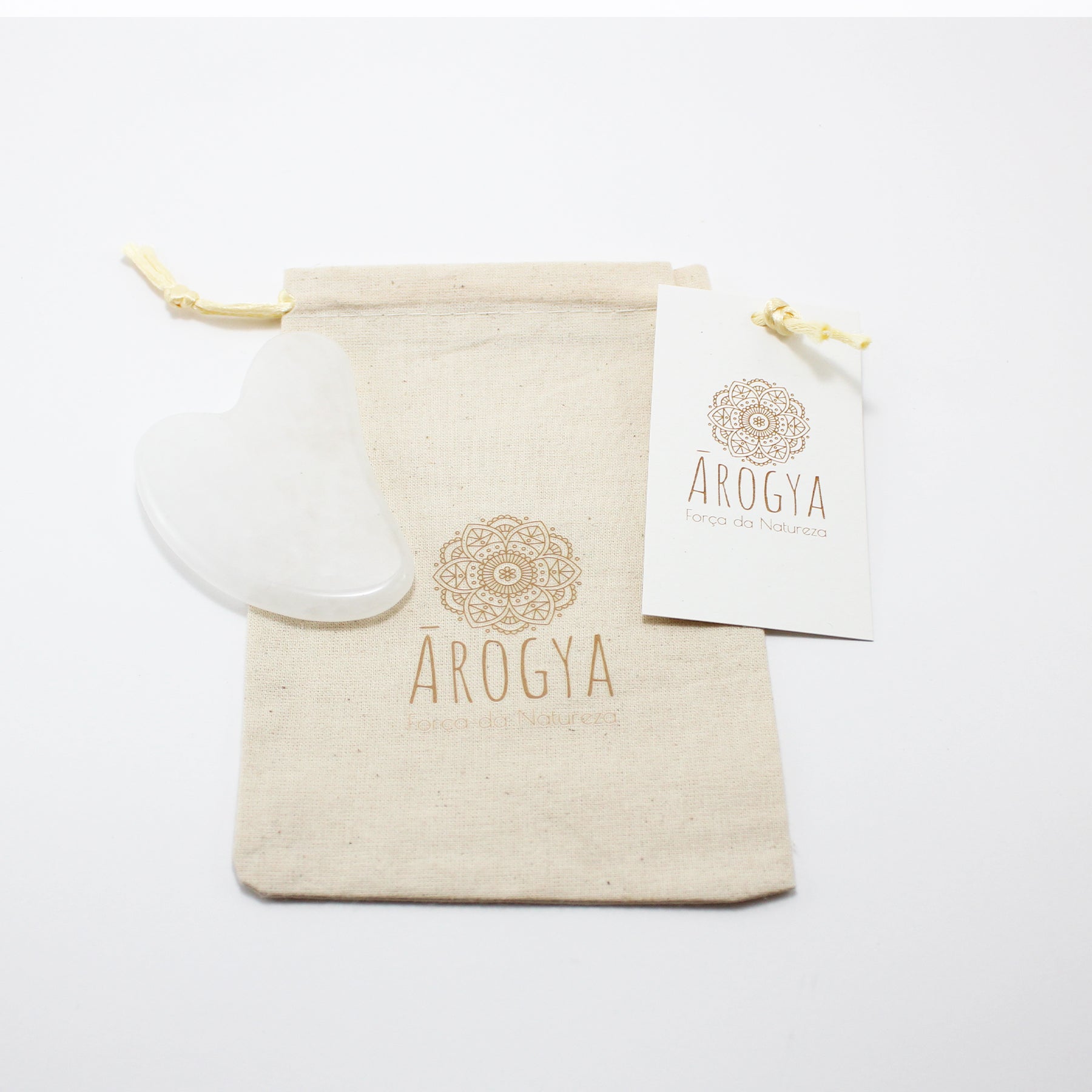 Coffret Gua Sha en forme de coeur et double rouleau de quartz blanc
