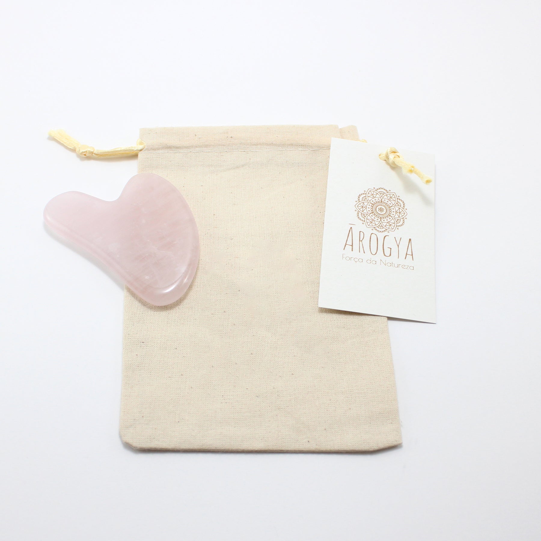 Gua Sha di Quarzo Rosa Naturale a forma di Cuore
