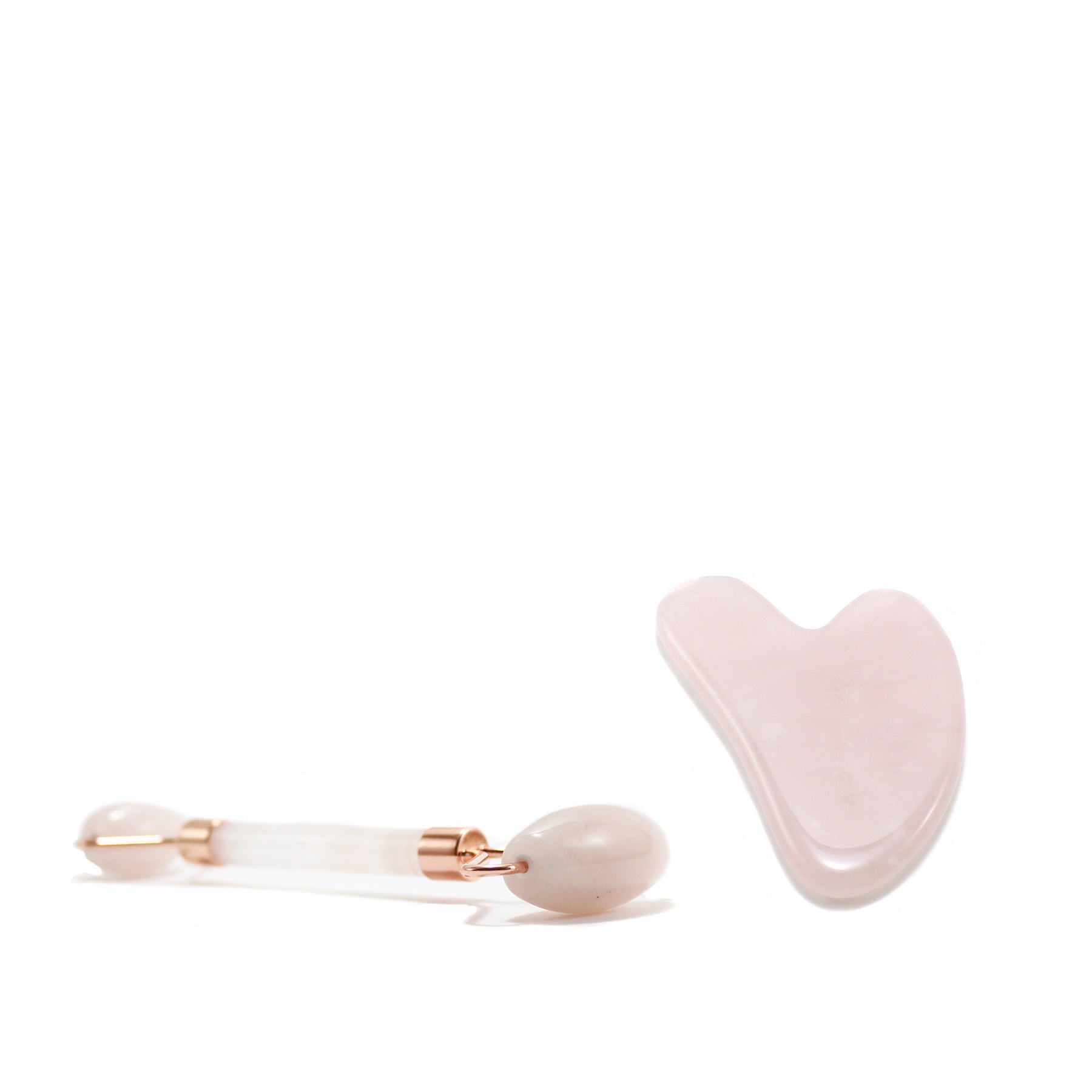 Cofanetto regalo Gua Sha a forma di Cuore e doppio rotolo di Quarzo Rosa