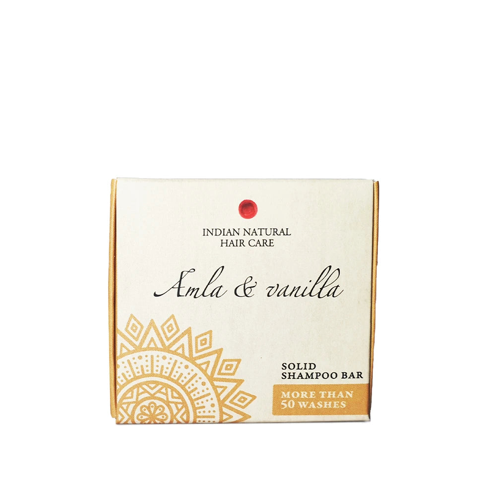 Embalagem do champô sólido de Amla e Baunilha