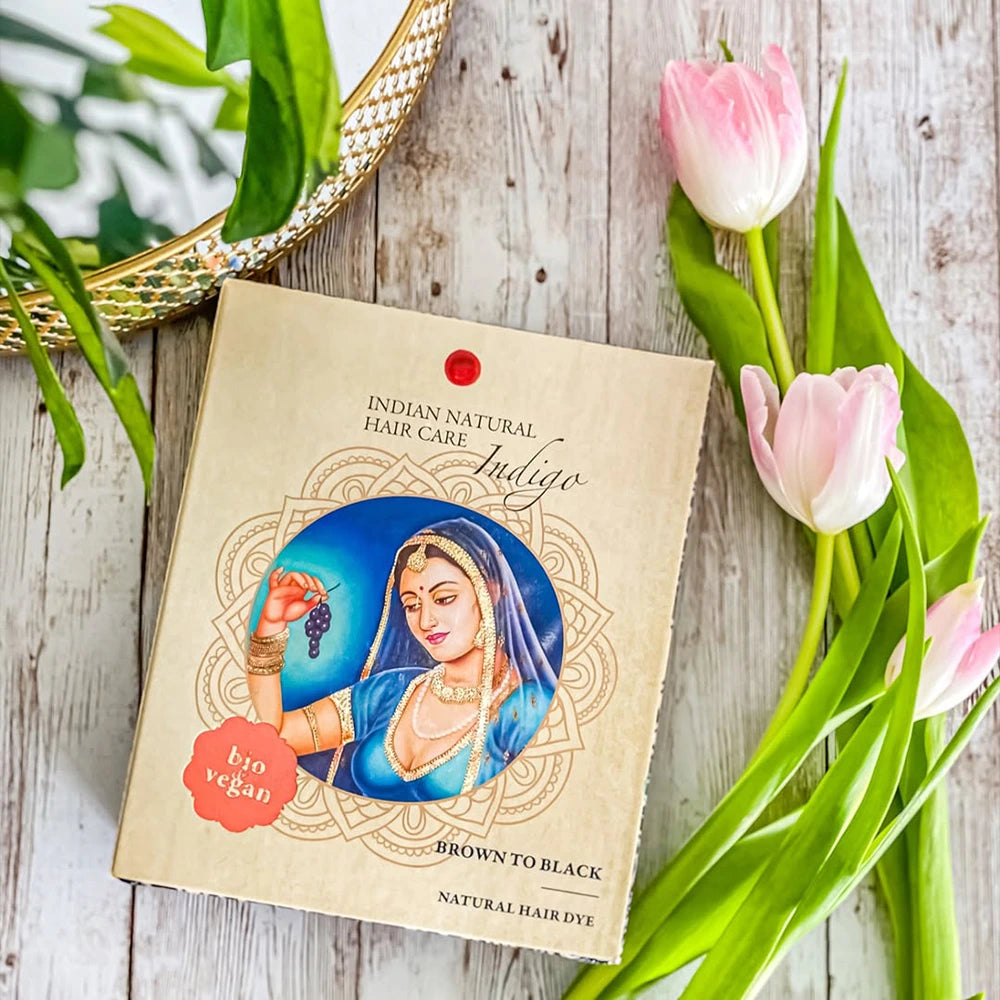 Indigo Coloration Naturelle pour Cheveux Bruns Foncés à Noirs