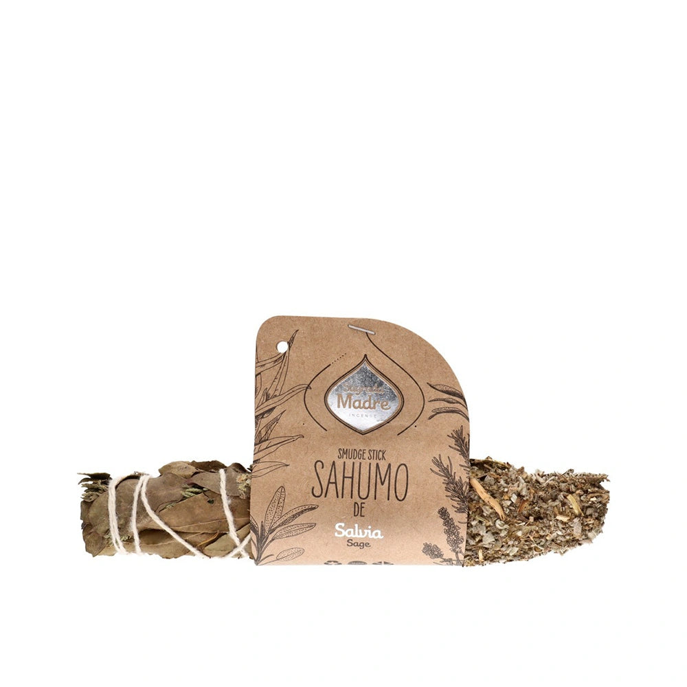 Defumador artesanal de sálvia branca para limpeza e harmonização do espaço da Sagrada Madre.