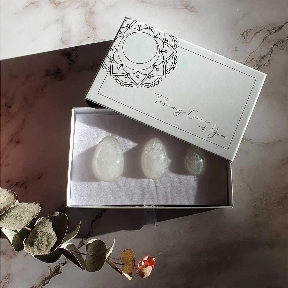 Pack de 3 Yoni Eggs en Quartz Blanc