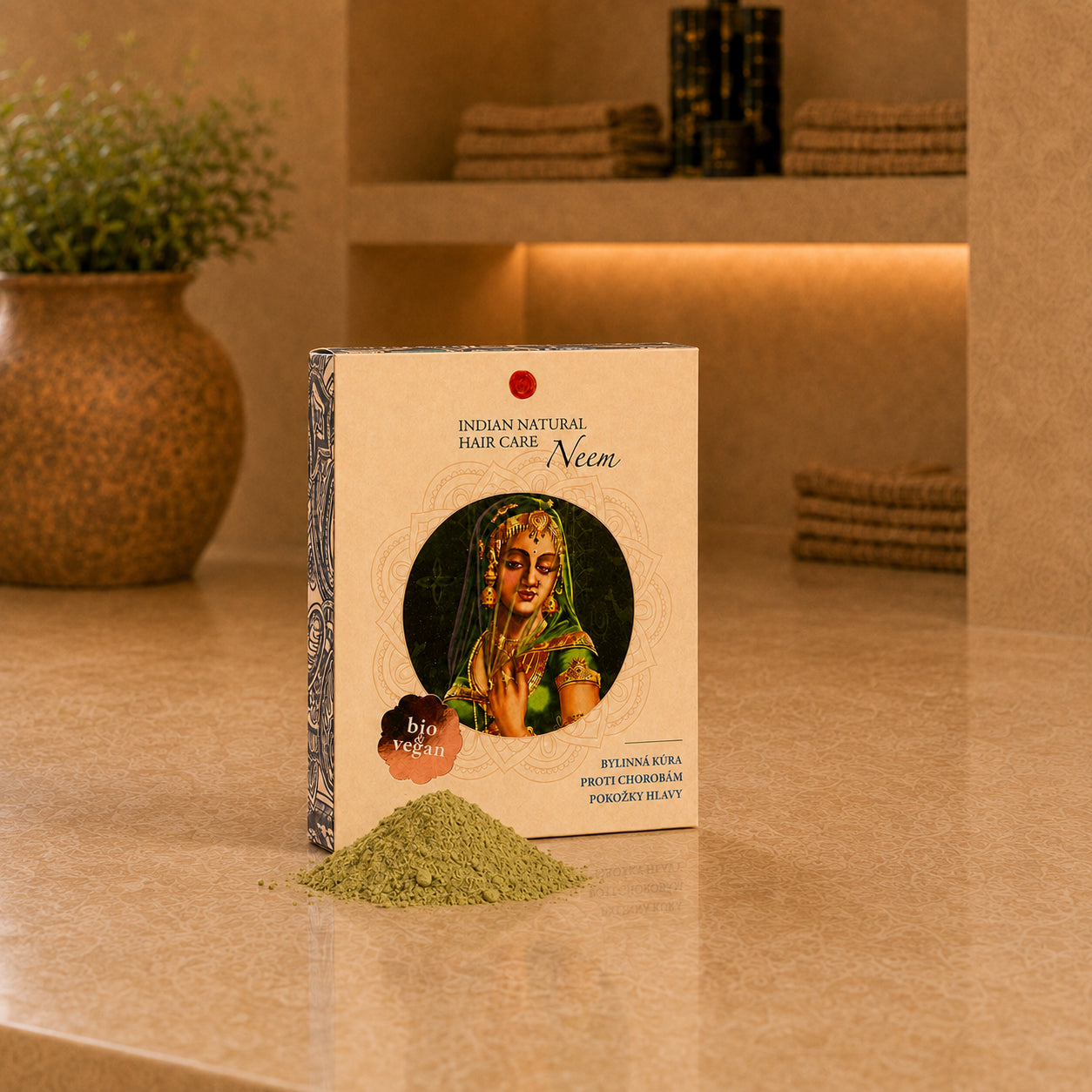 Preparação da Máscara Capilar Bio de Neem em ambiente de spa