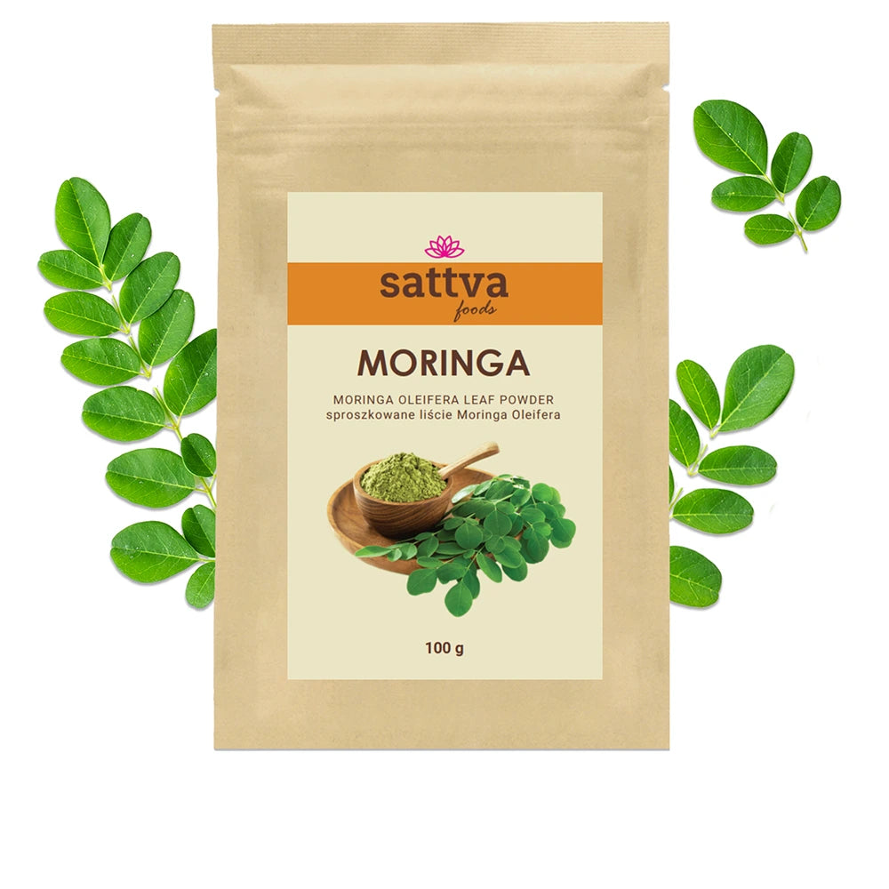 Moringa em Pó Biológica rica em antioxidantes, vitaminas e minerais