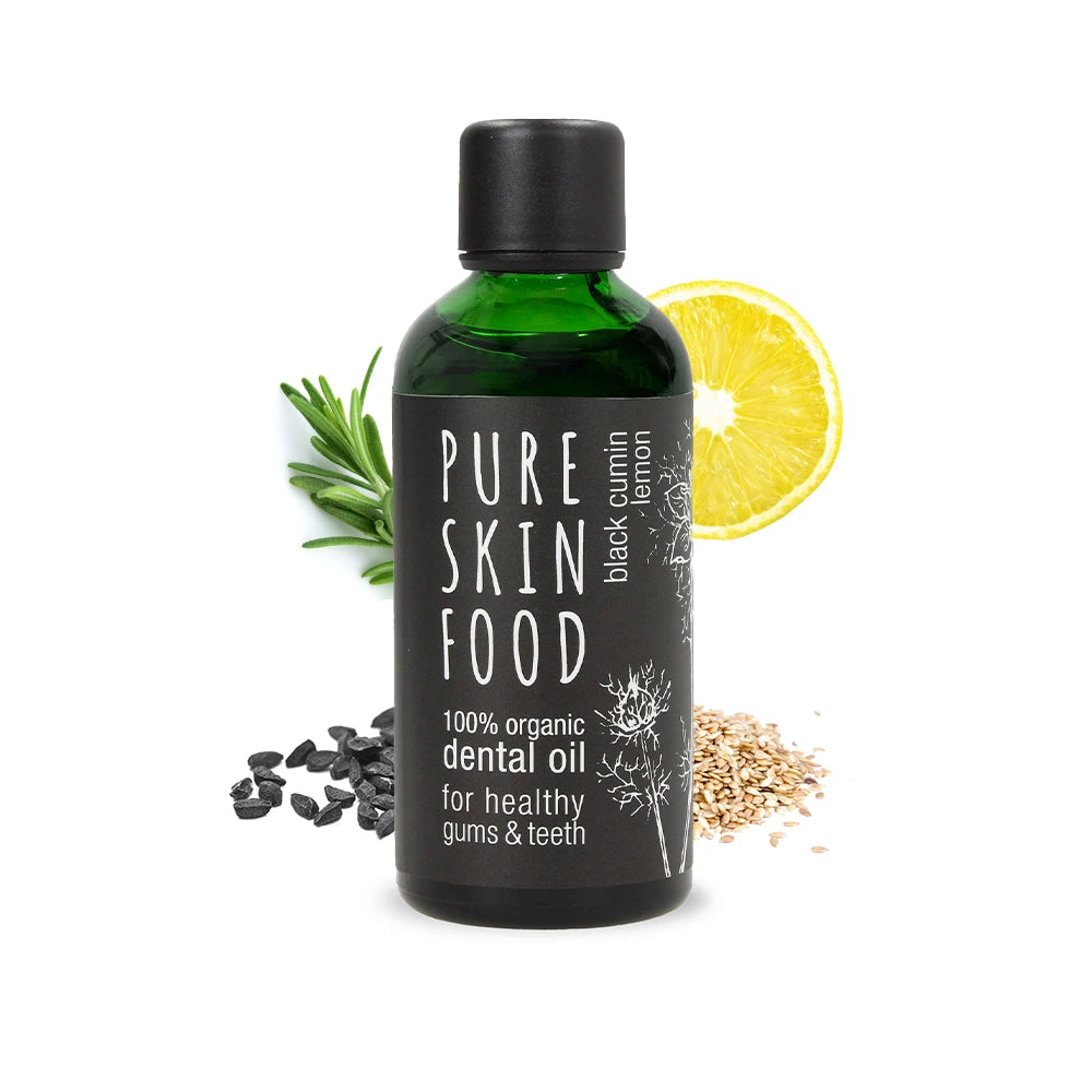 Olio Dentale Biologico con Cumino Nero e Limone per Oil Pulling