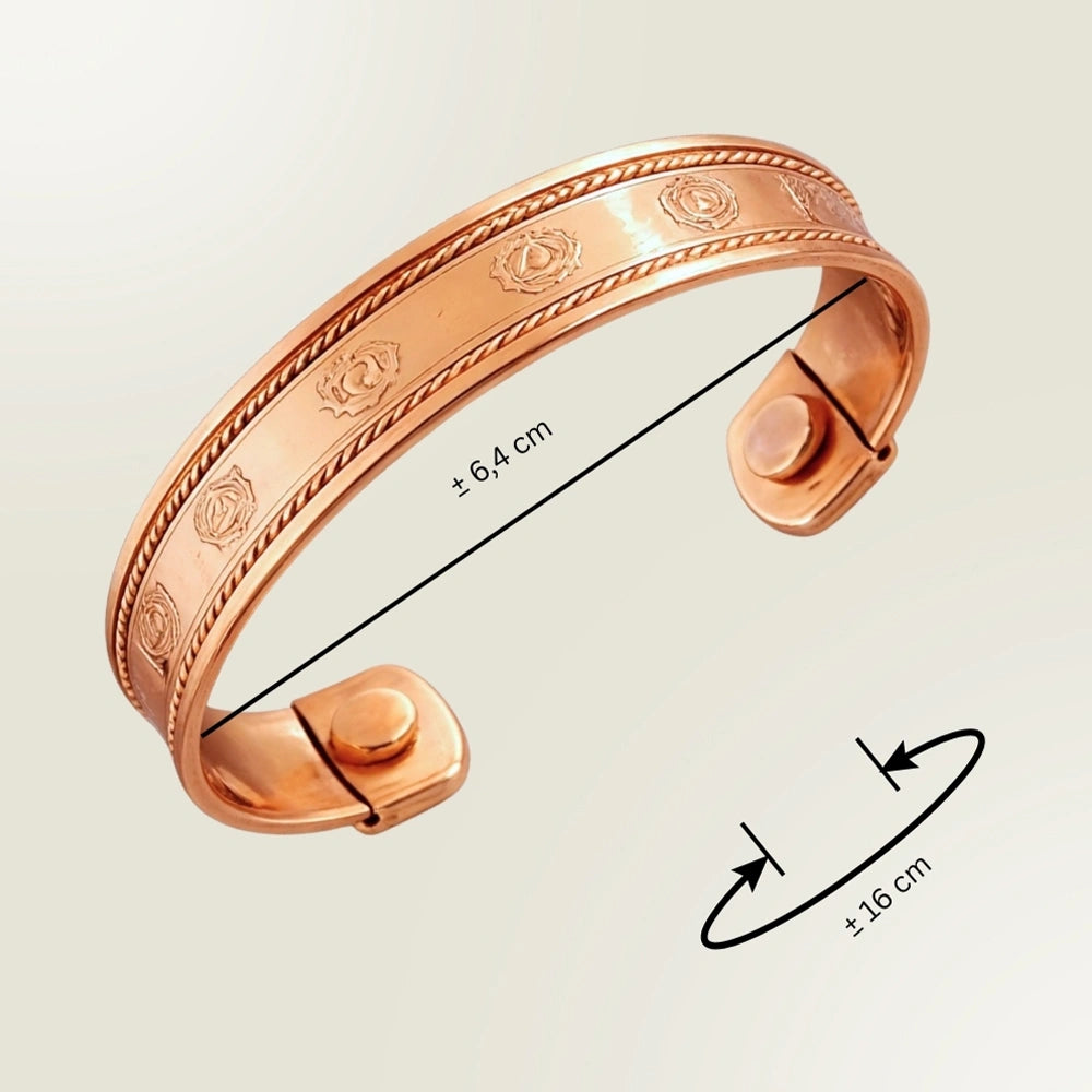 Pulseira de cobre com terapia magnética para bem-estar, relaxamento e redução do stress