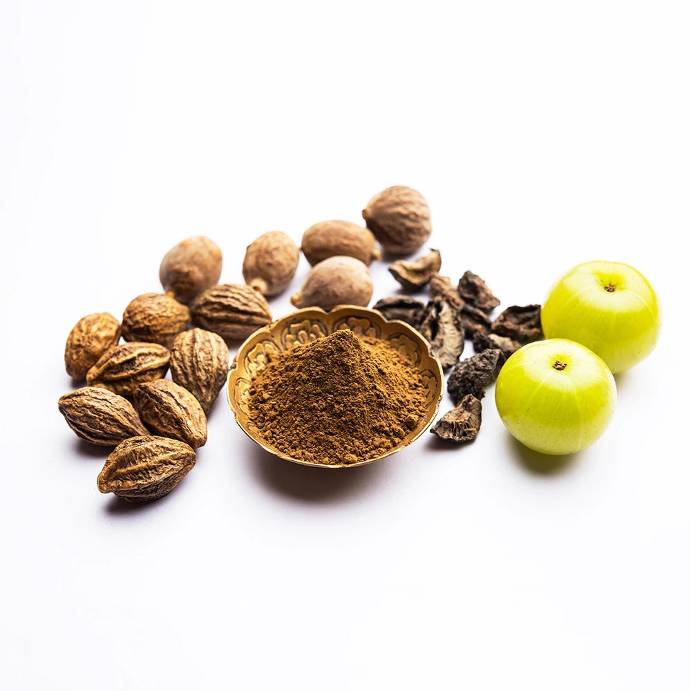 Triphala em Pó Bio puro para digestão e equilíbrio ayurvédico