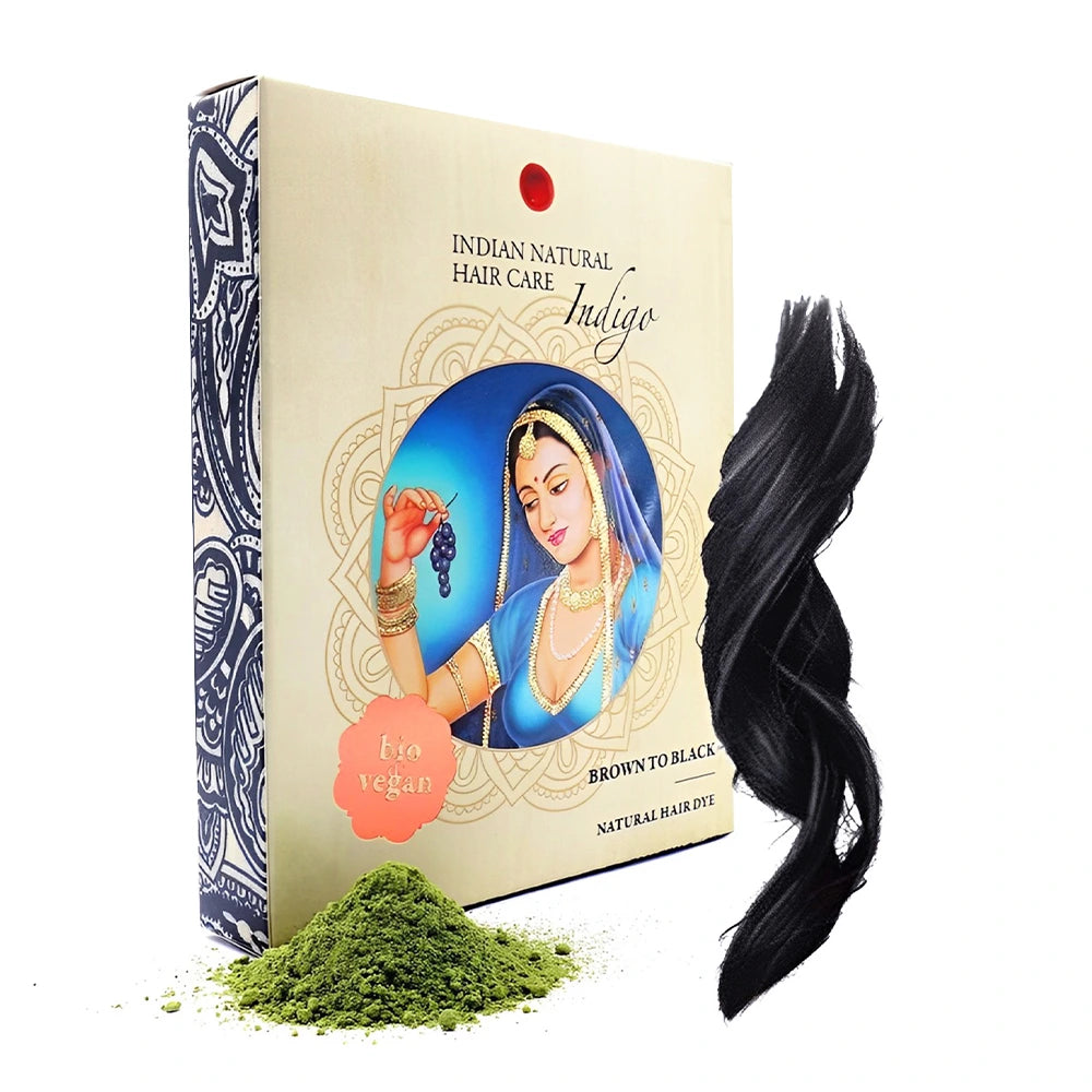Indigo Coloration Naturelle pour Cheveux Bruns Foncés à Noirs