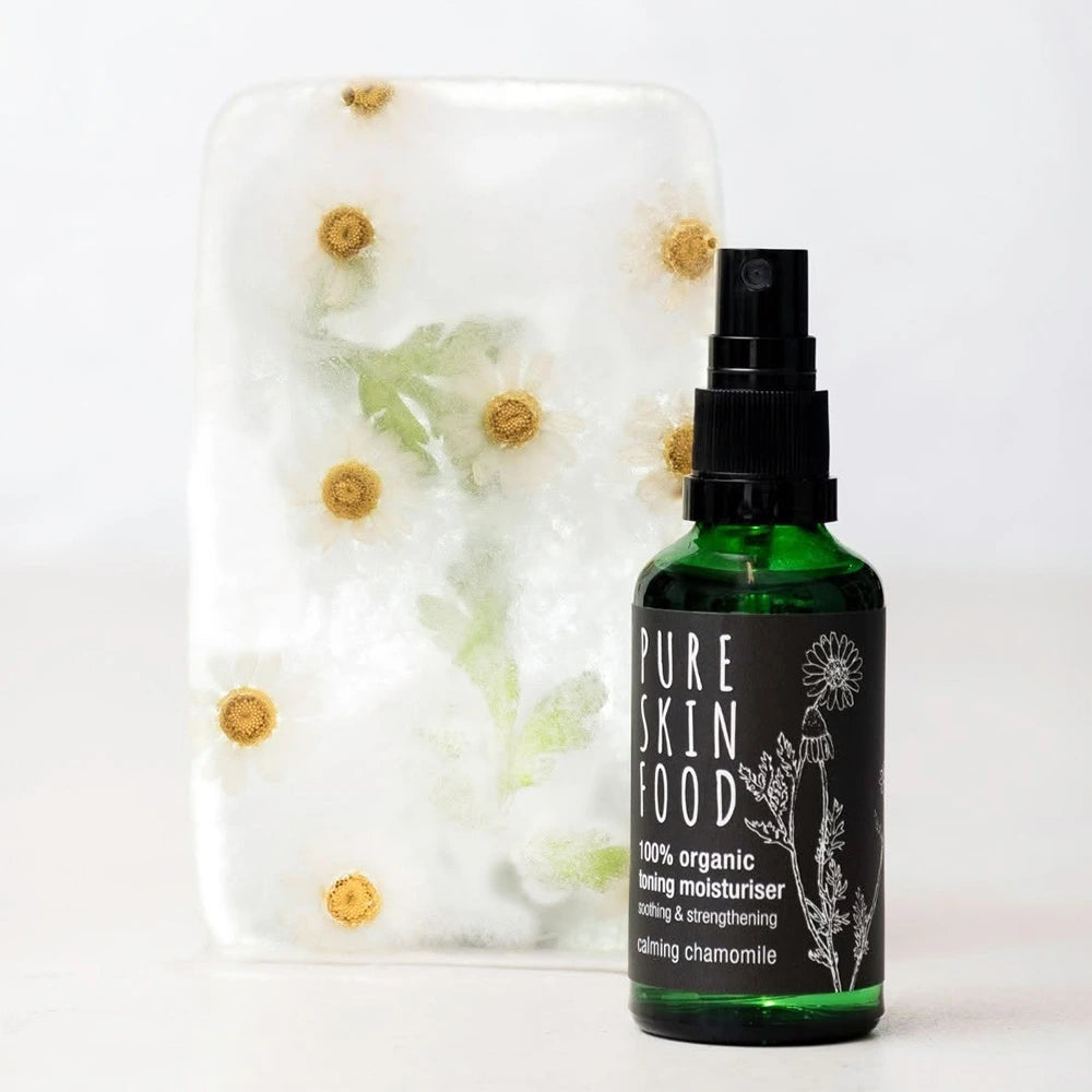 Tónico Hidratante Orgânico com Camomila Calmante – Hidratação Ayurvédica Natural para Todos os Tipos de Pele