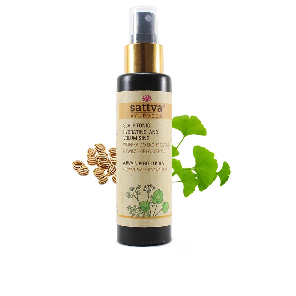 Loção Capilar Ayurvédica da Sattva Ayurveda com Ajwain e Gotu Kola – tratamento natural para volume, hidratação e saúde do couro cabeludo