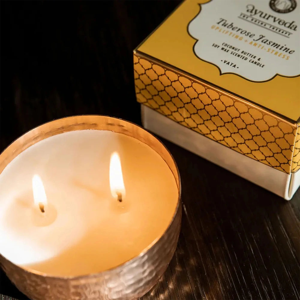 Vela anti-stress ayurvédica para equilibrar o dosha Vata e reduzir o stress