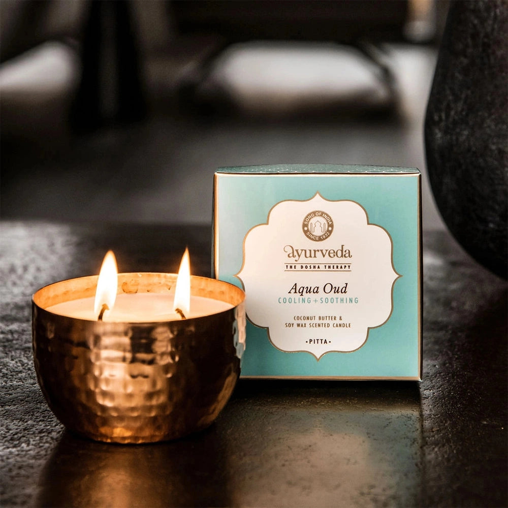 Vela aromática Pitta Aqua Oud, cera de soja natural, para ambiente de calma