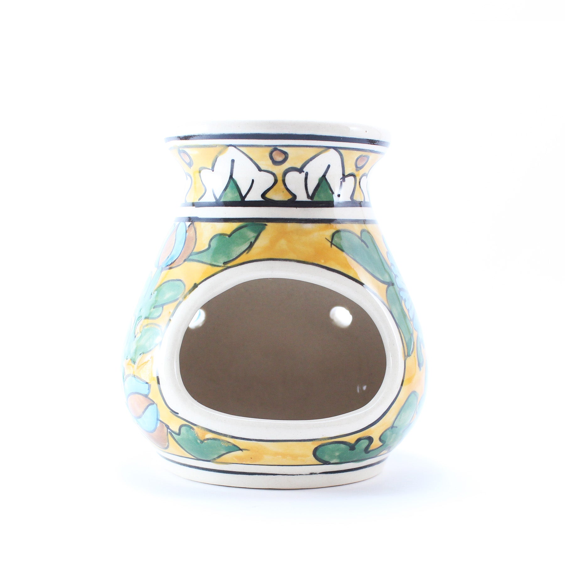 Quemador Artesanal de Aceites Esenciales en Cerámica Amarillo