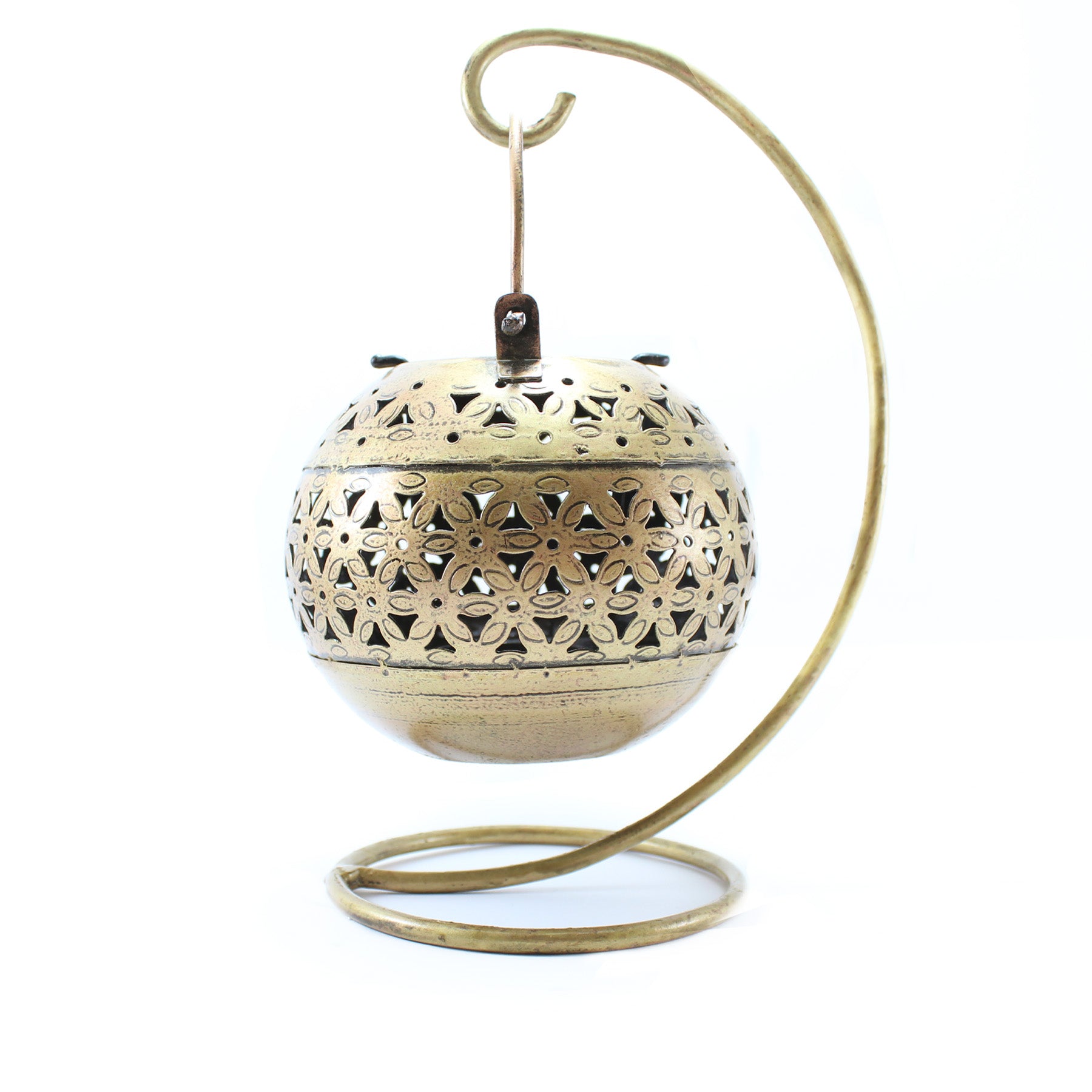 Handcrafted Wrought Iron Tea Light Holder Hanging Lota
