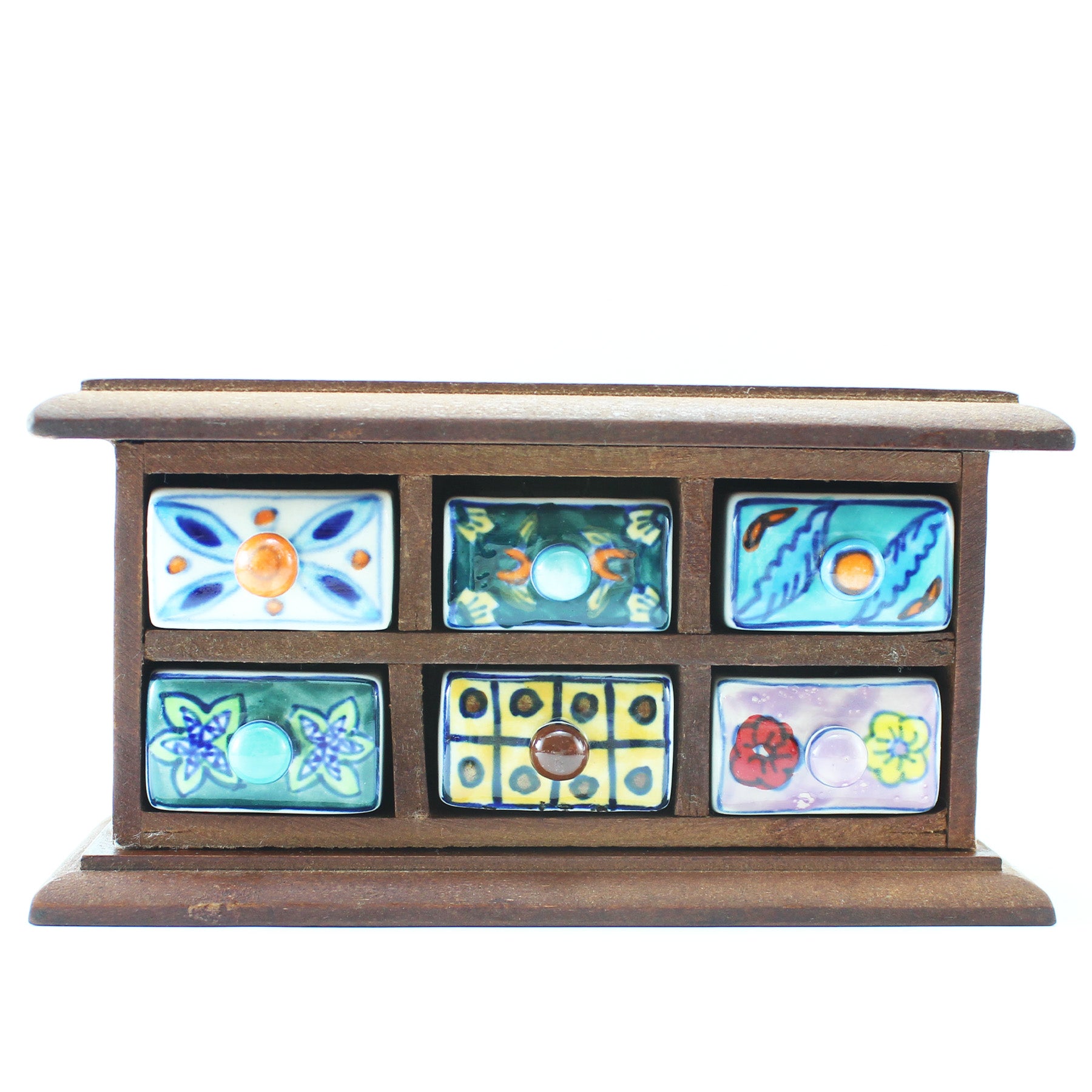 Petite Armoire avec 6 tiroirs en Céramique Brune