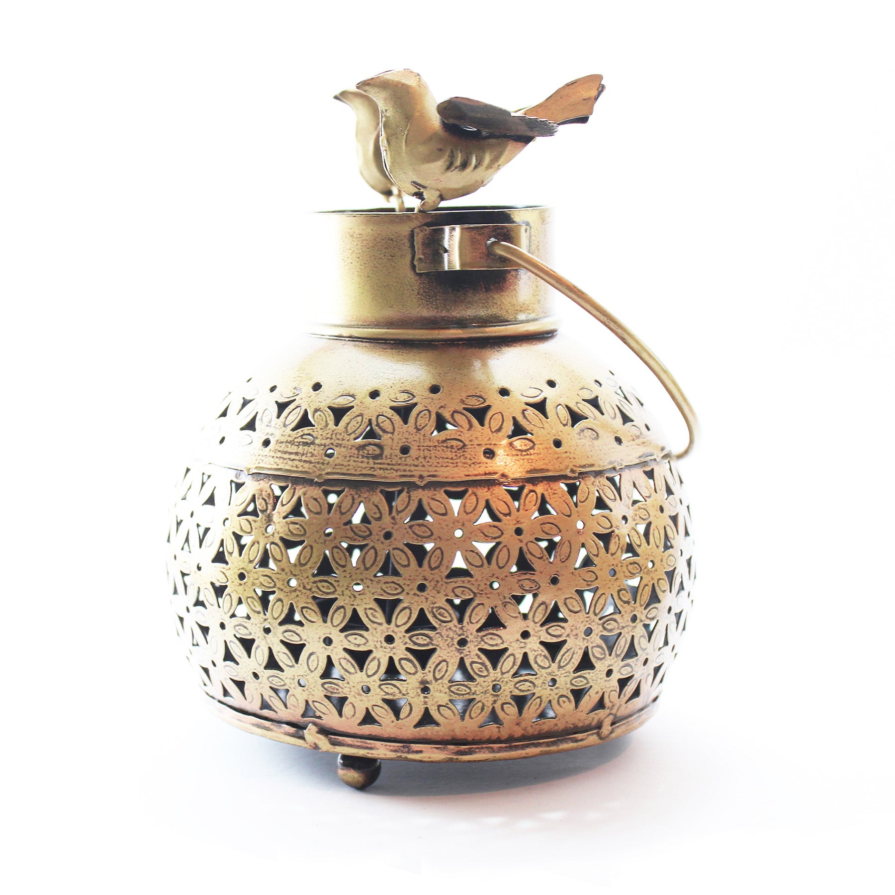 Hand Wrought Iron Tea Light Holder Birds