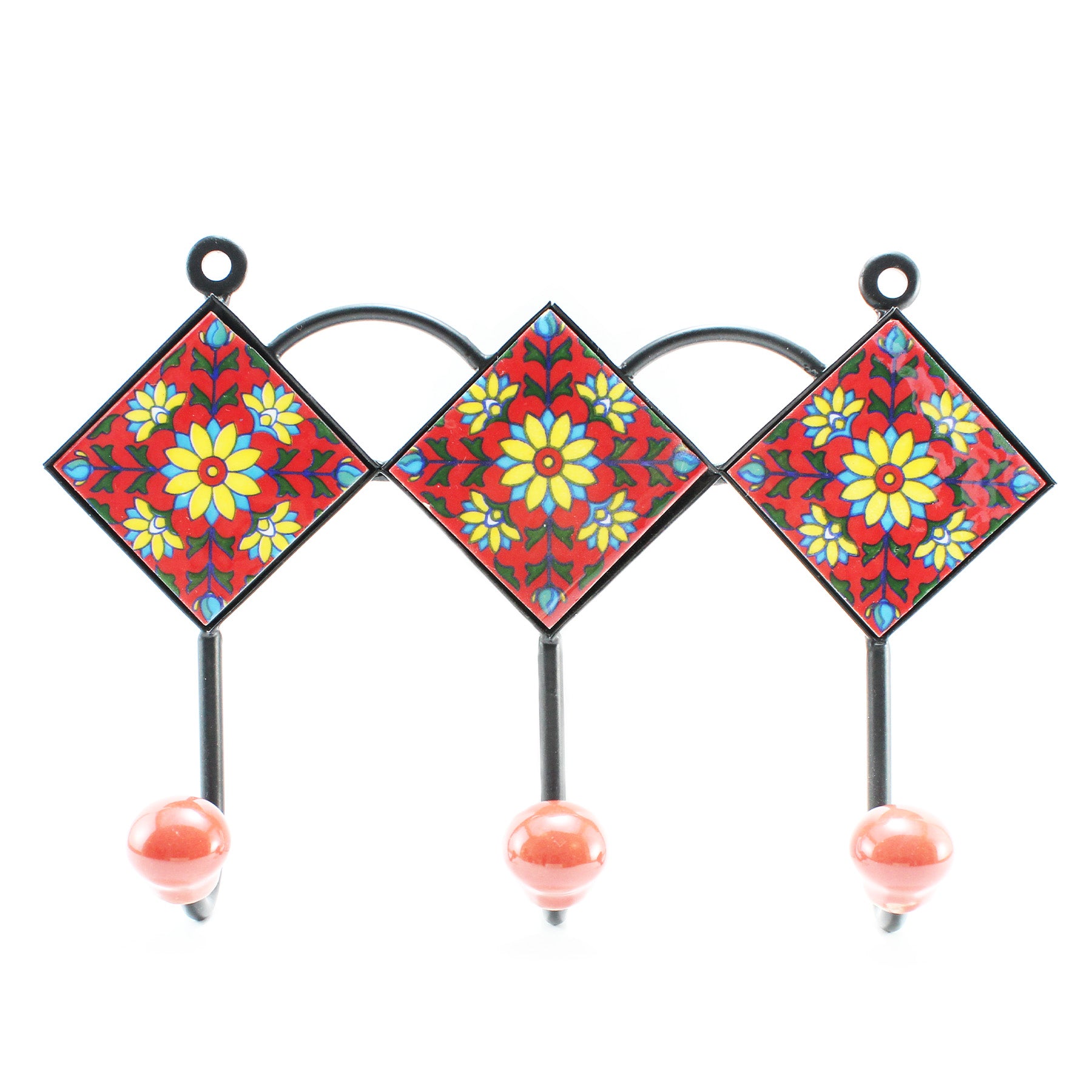 Handmade Wall Hanger With 3 Hooks IV