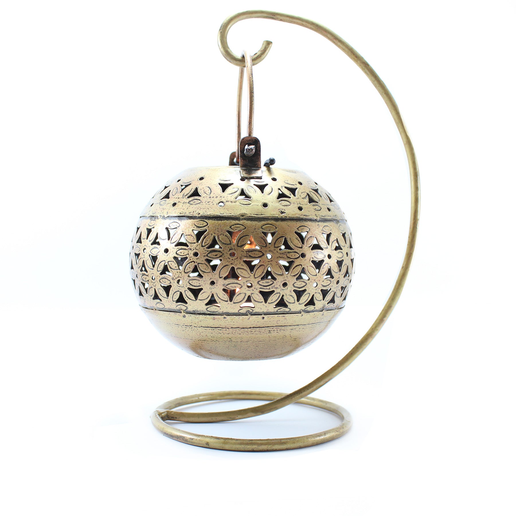 Handcrafted Wrought Iron Tea Light Holder Hanging Lota