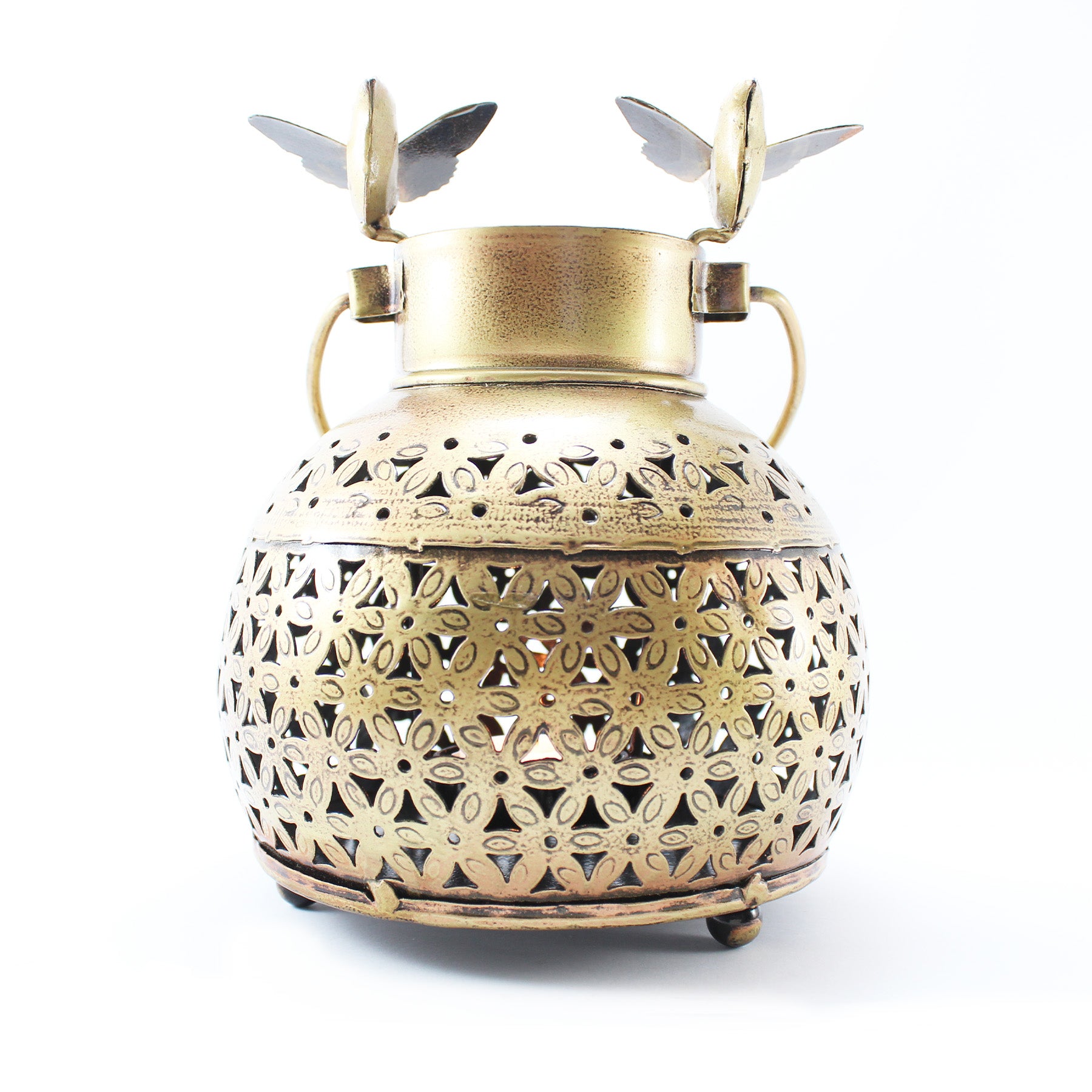 Hand Wrought Iron Tea Light Holder Birds