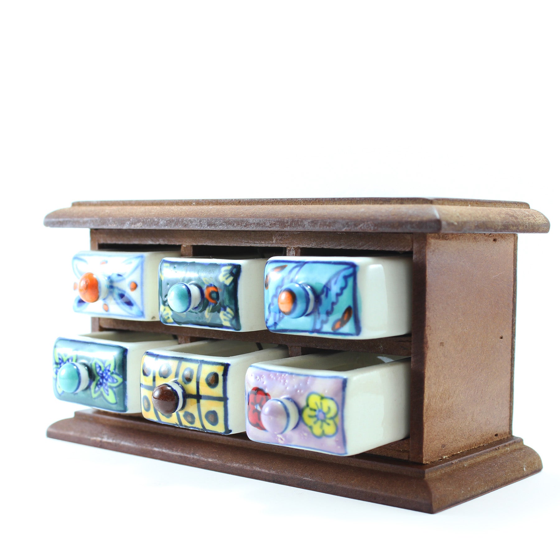 Petite Armoire avec 6 tiroirs en Céramique Brune