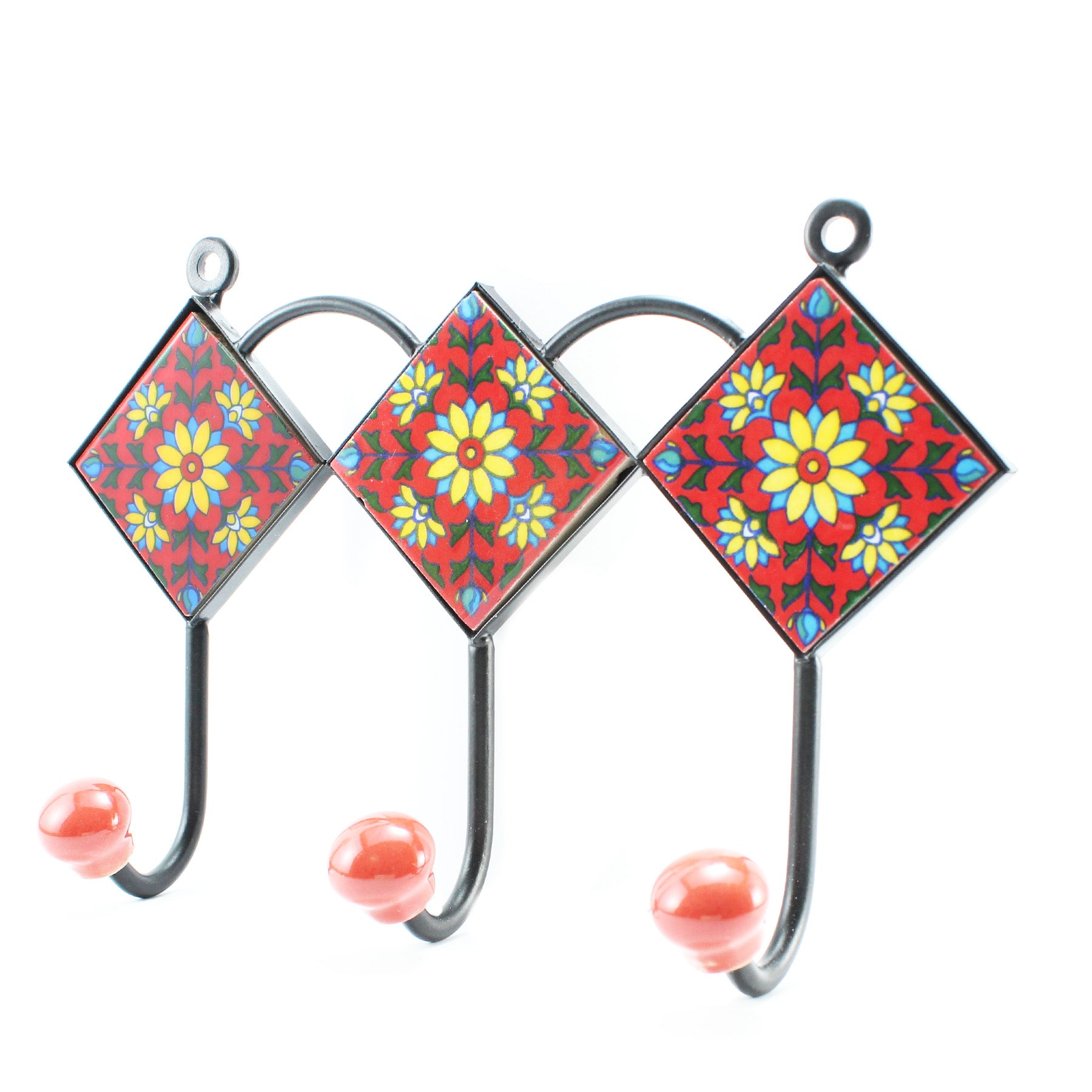 Handmade Wall Hanger With 3 Hooks IV