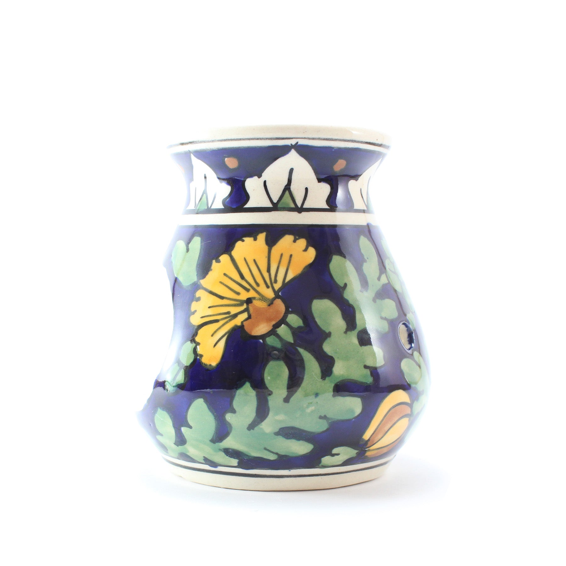 Quemador Artesanal de Aceites Esenciales en Cerámica Azul