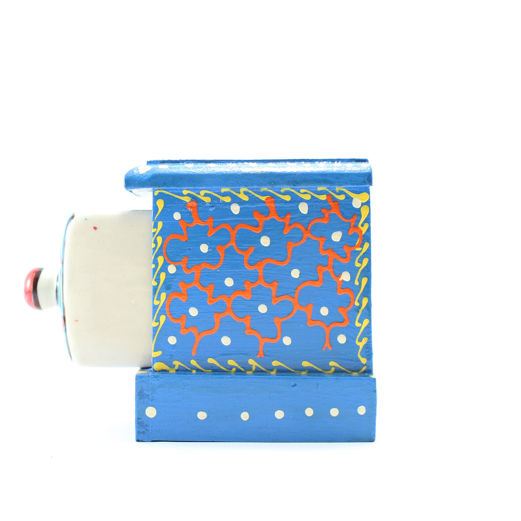 Miniature Chest with 1 Ceramic Drawers Blue