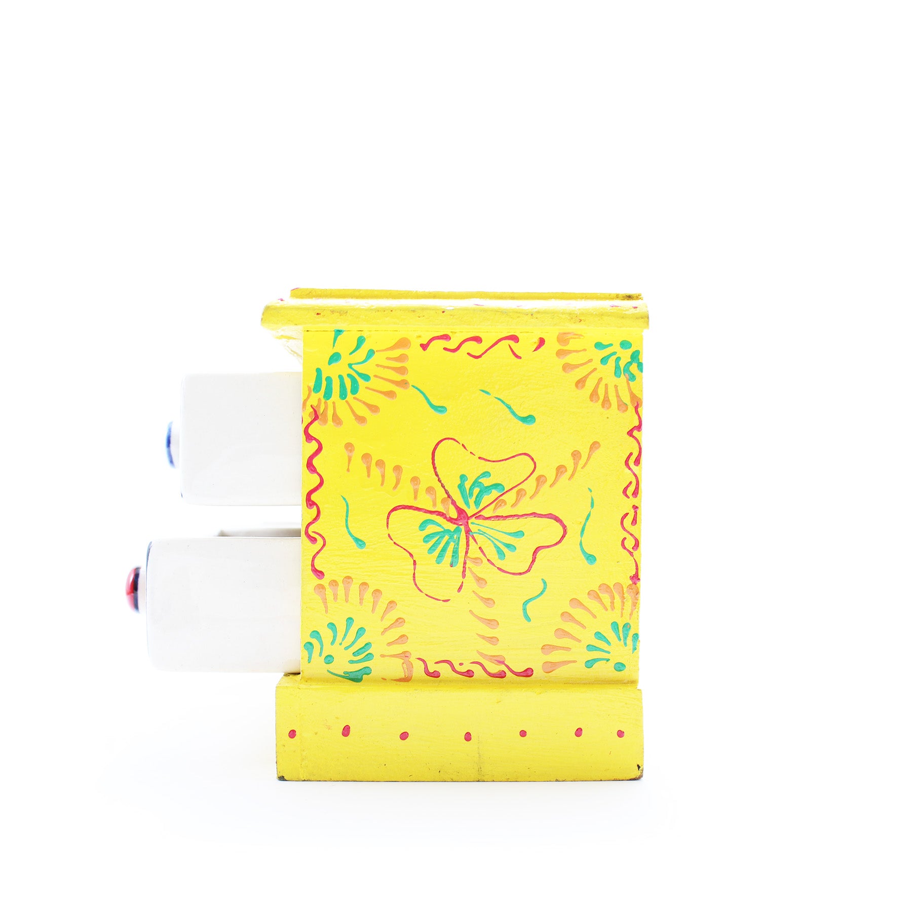 Petite Armoire avec 4 tiroirs en Céramique Jaune