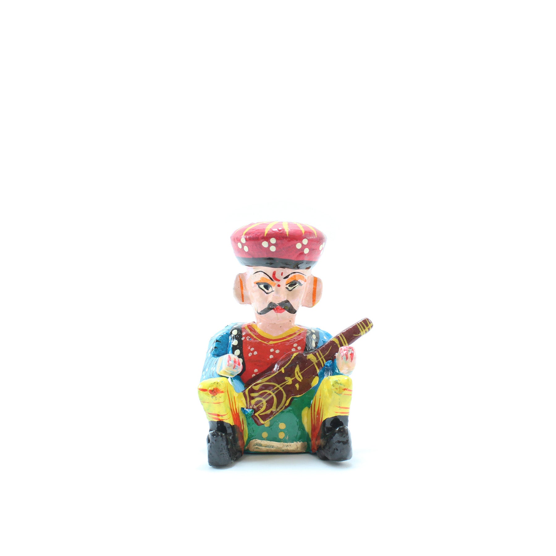 Rajasthani Bawla Pair of Wooden Musicians I