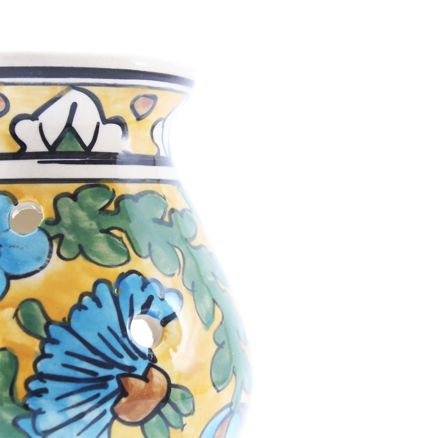 Brûleur d'Huiles Essentielles en Céramique Jaune