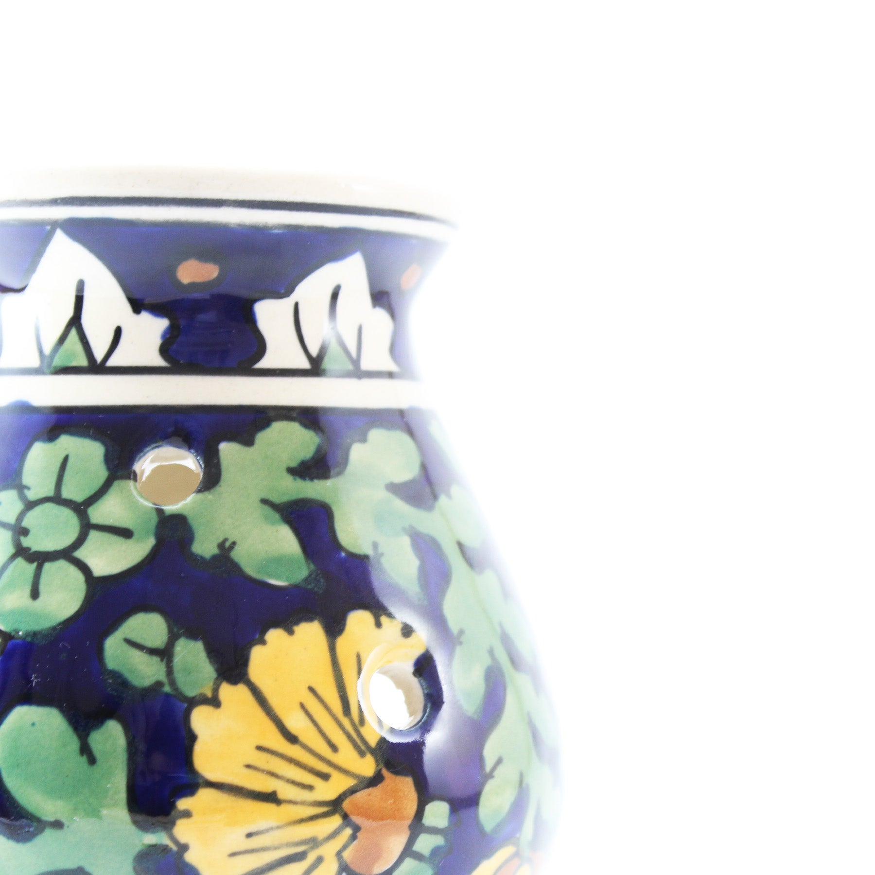 Quemador Artesanal de Aceites Esenciales en Cerámica Azul