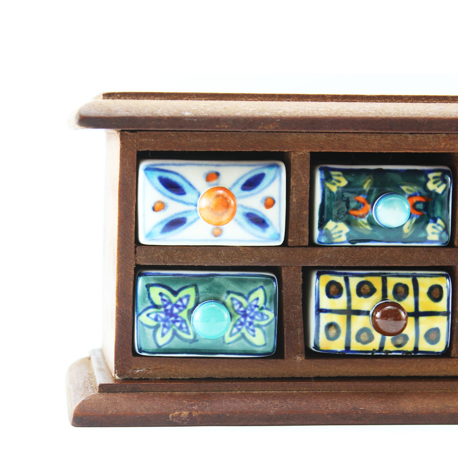 Petite Armoire avec 6 tiroirs en Céramique Brune