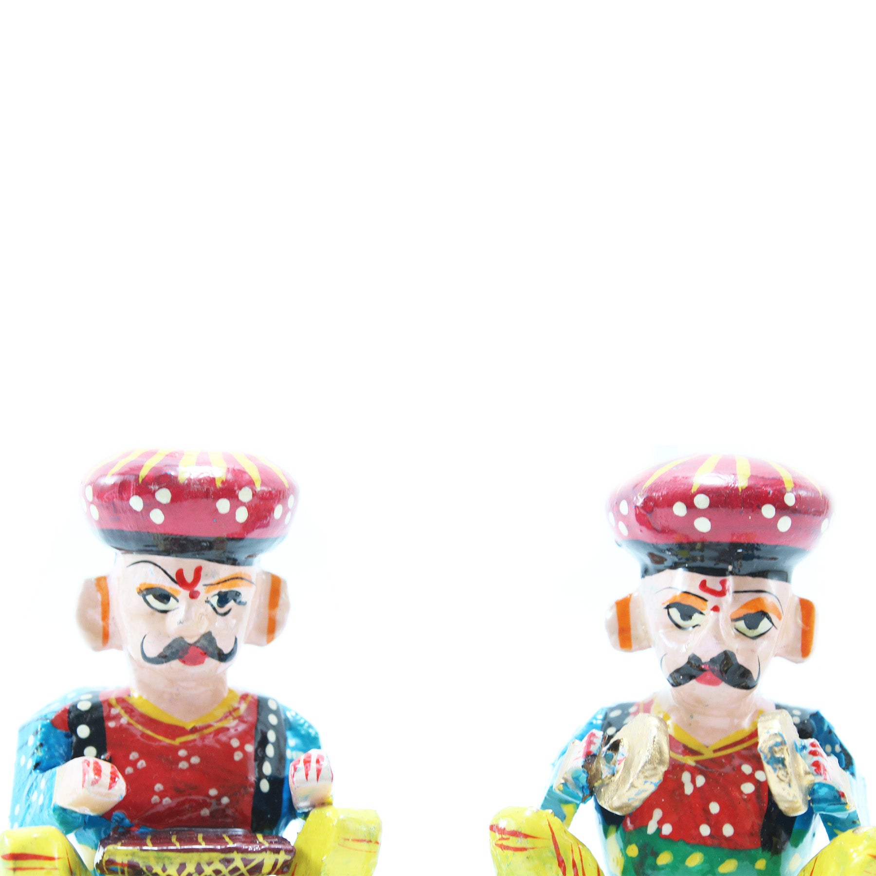Rajasthani Bawla Pair of Wooden Musicians II