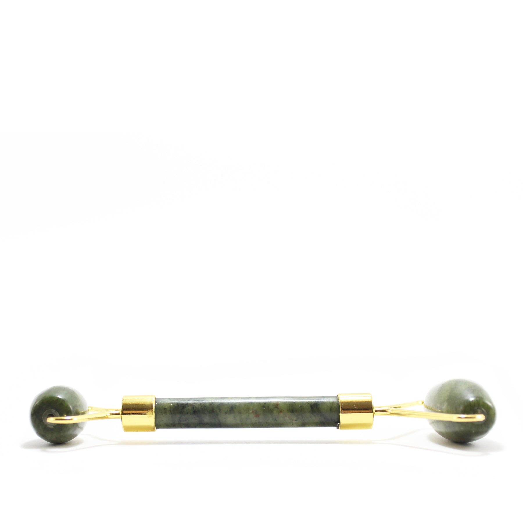 Massajador Facial de Jade Natural com Rolos Duplos