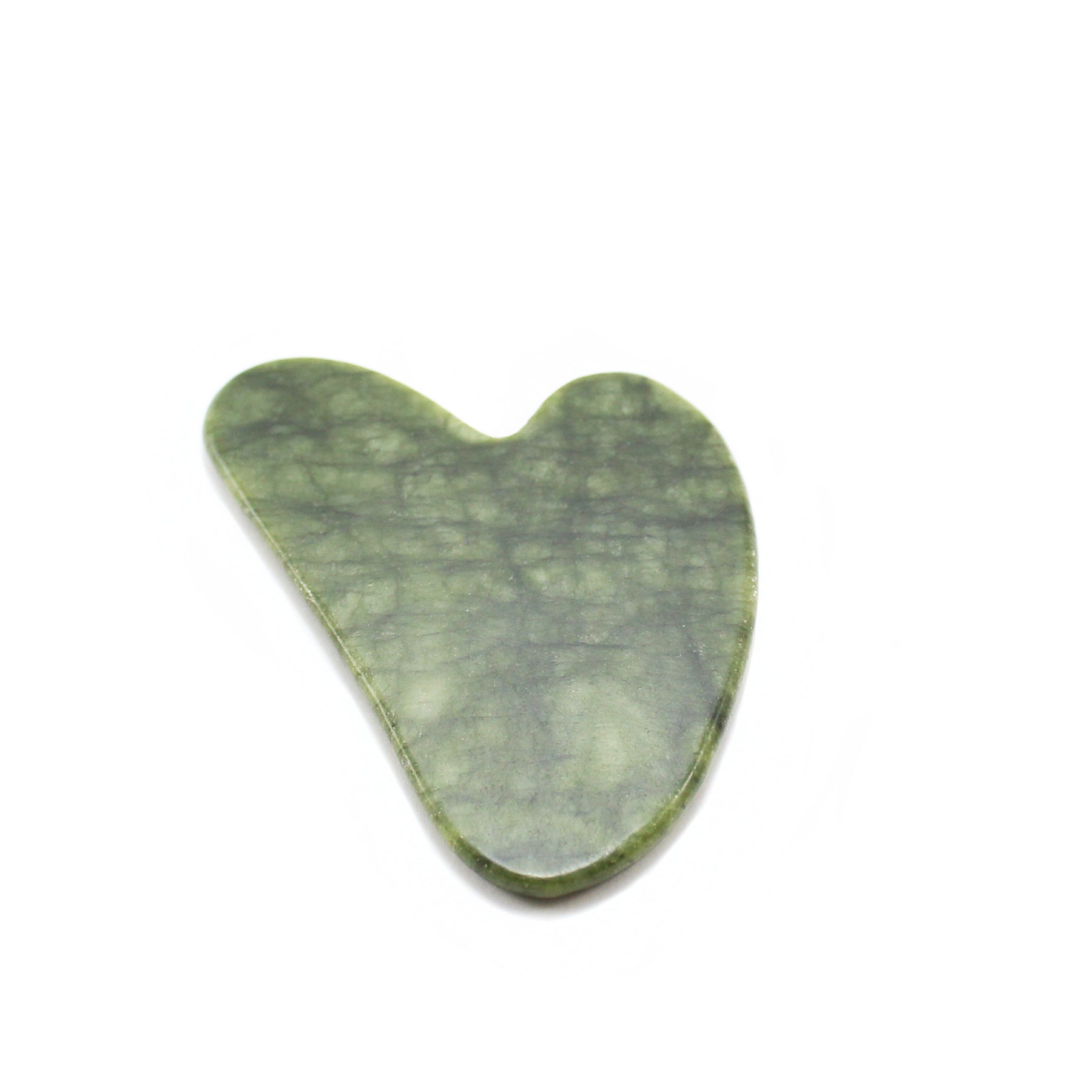 Gua Sha de jade natural en forma de corazón