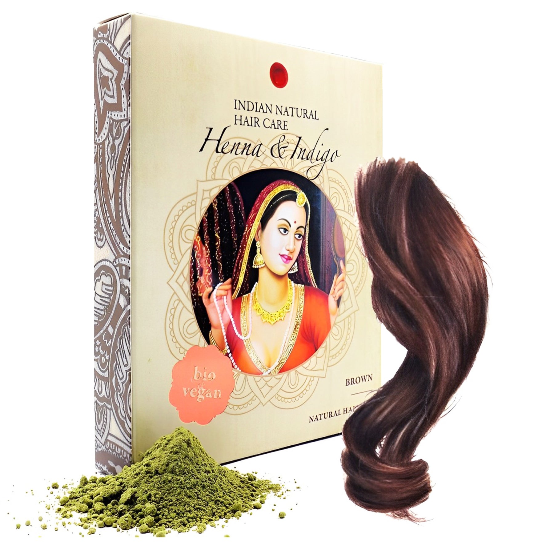 Organic Henna and Indigo Natural Hair Dye Brown
