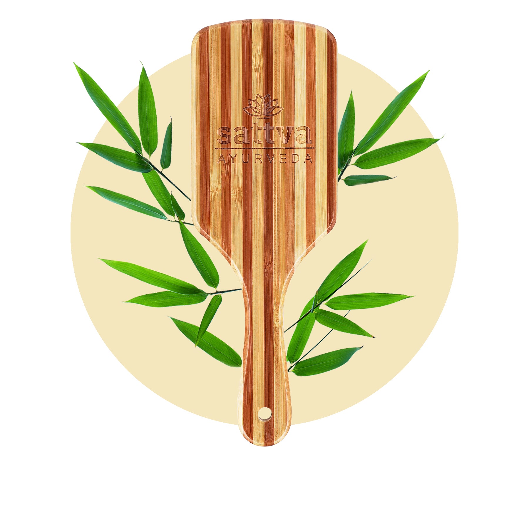 Escova de Bambu Natural para o Cabelo