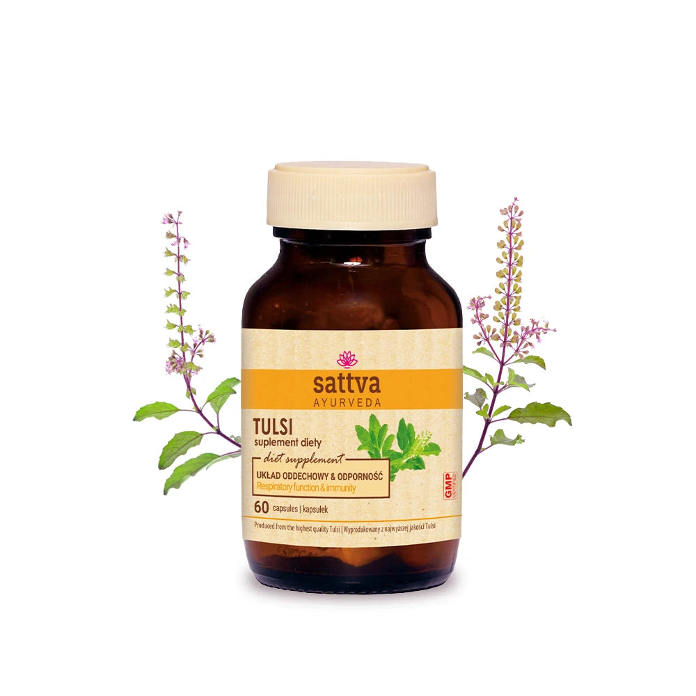 60 Cápsulas vegan de Tulsi com extrato concentrado de Manjericão-Sagrado