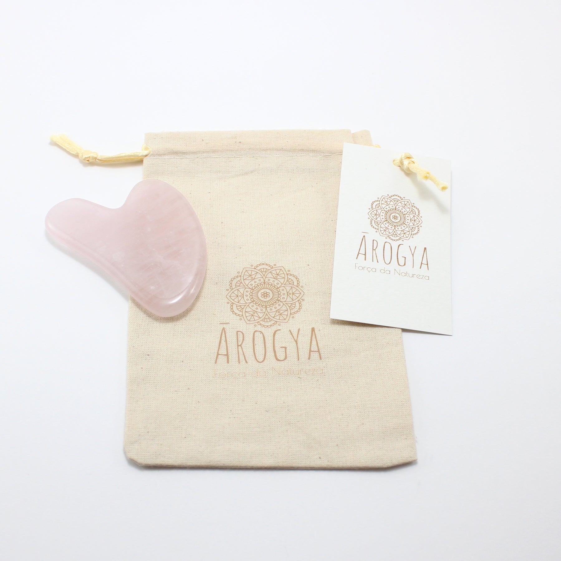 Cofanetto regalo Gua Sha a forma di Cuore e doppio rotolo di Quarzo Rosa