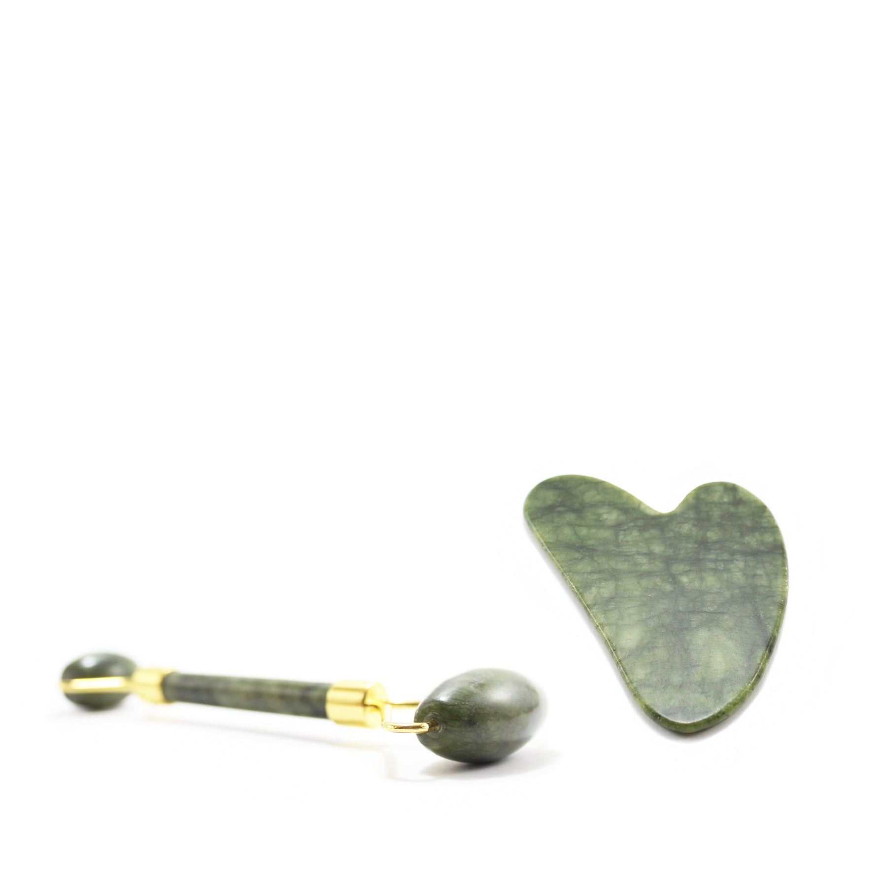 Coffret presente Gua Sha em forma de Coração e Rolo Duplo de Jade