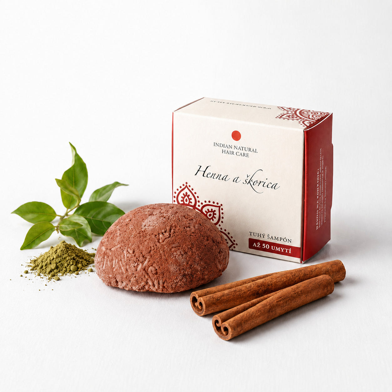 Shampoo Solido all’Henné e Cannella per capelli normali e fini con confezione e ingredienti botanici